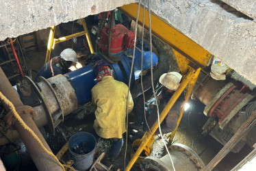 Los trabajos en la válvula en el sector de Riduco. 