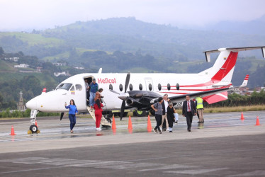 A las 8:05 a.m. de este viernes llegó a Manizales el vuelo de Medellín, de la aerolínea Pacífica de Aviación, con 12 pasajeros.