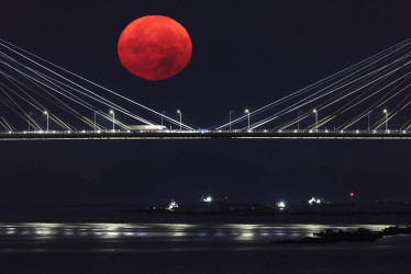 Superluna azul en Vigo España