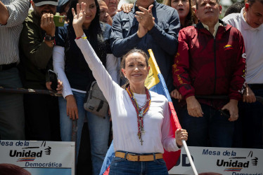 La líder opositora venezolana María Corina Machado llamó este viernes a los empresarios colombianos a "defender la democracia".