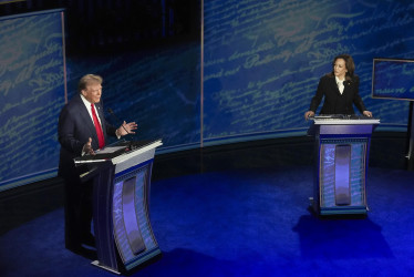 Donald Trump y Kamala Harris durante el debate del pasado martes.