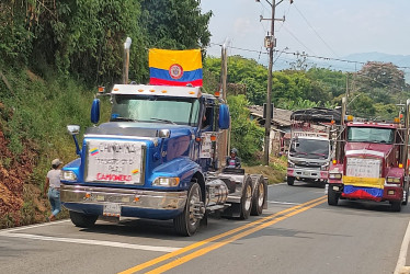 La movilización este miércoles, 4 de septiembre, en Chinchiná (Caldas).