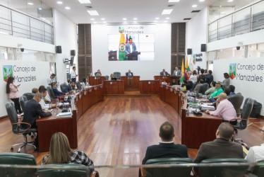 El alcalde de Manizales en el recinto del Concejo en julio pasado.