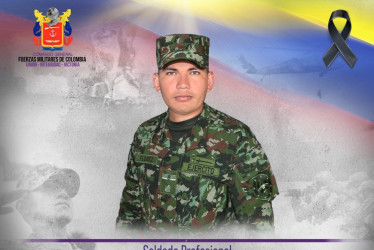 El soldado profesional Óscar Flórez Pantoja murió en enfrentamientos del Batallón de Despliegue Rápido N.º 7 del Ejército Nacional con el Eln.