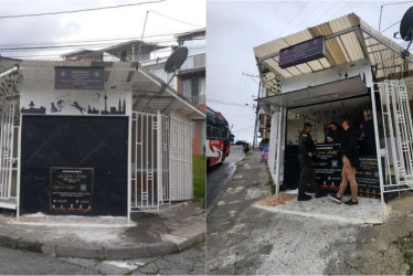 Foto| Cortesía| LA PATRIA Antes - Este era el negocio llamado Centro Espiritual La Gran Verdad. Ocupaba espacio público del barrio La Cumbre / Foto| Cortesía| LA PATRIA Después - Secretaría del Interior realizó visita y cierre del establecimiento que ocupaba espacio público. 