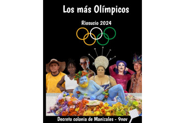 Con este afiche, la colonia de riosuceños en Manizales invita a la celebración del cuarto decreto del Carnaval de Riosucio.