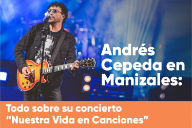 Andrés Cepeda estará en concierto en la Plaza de Toros de Manizales.