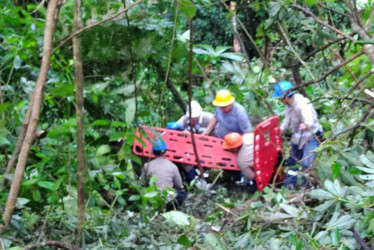 Sitio donde se produjo el accidente donde murió Wilson Antonio Vásquez Giraldo en el oriente de Caldas.