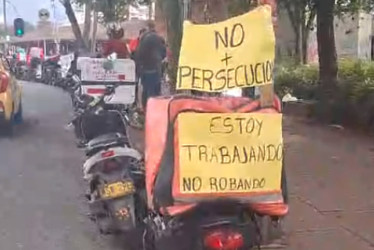 Mensaje como este ubicaron los integrantes de Rappi en Manizales en señal de protesta contra la Secretaría de Movilidad.