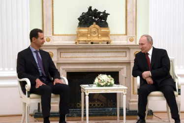 Bachar al Asad reunido con Vladímir Putin, presidente de Rusia.