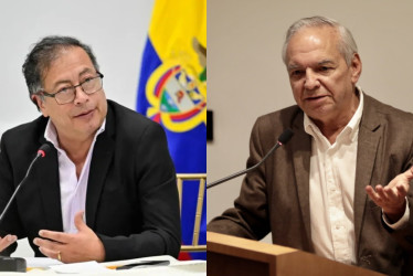 Gustavo Petro (izq.), presidente de Colombia, y Ricardo Bonilla, ministro de Hacienda.