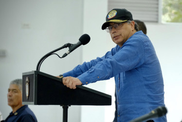 El presidente Gustavo Petro durante un consejo de ministros este lunes, en Ocaña (Colombia)