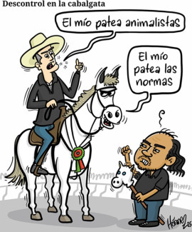 Caricatura 8 de enero del 2025: Descontrol en la cabalgata de la Feria de Manizales