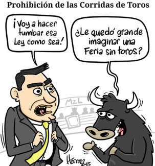 Caricatura 13 de enero del 2025: prohibición de las corridas de toros