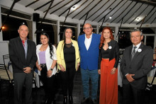 Silvio Alfonso Marin, Sandra Loaiza, Paola Tamayo, José Javier Jurado Gallego, Eliana Gómez, y Carlos Humberto Orozco Téllez, secretario de salud del municipio.