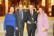 El Caldense del Año en compañía de sus hermanos: Ana Lucía,  David y Martha Cecilia Buitrago.