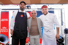 Miguel Trujillo, chef Latinos, Carlos Mazeneth Dávila, gerente de Efigás, Joan Sebastián Arcila, chef Empiria.
