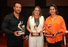 El presidente de la Liga de Natación, César Cañón, recibió el trofeo Acord Plata, por la nadadora Stefanía Gómez; la señora Sandra Patricia Sánchez recibió el Acord de Oro a nombre de su hija Valentina Roa Sánchez (Down hill), y la triatleta Maira Alejandra Vargas recogió el Acord de Bronce perteneciente a María Carolina Velásquez Soto (Triatlón).