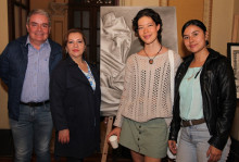 Juan David Salazar, expositor; Luz Elvery Agudelo, Ana María Blandón, expositora; y Julieth Pérez.